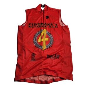 Champion System Fireman's‎ 4 Cycling Jersey Men's Small Sleeveless Red